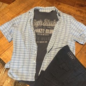 Nice blue button up shirt